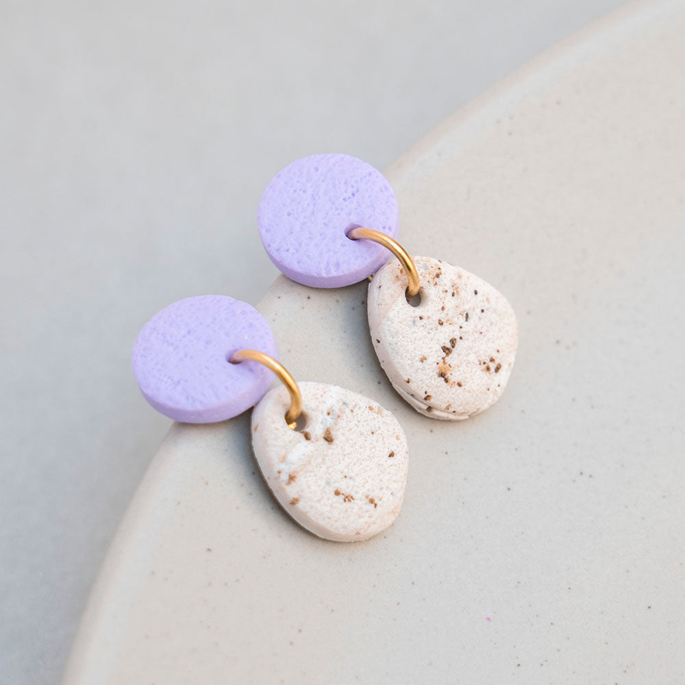 Ohrringe "Eiscreme" - "Stracciatella" & "Lavendel" - Organisch