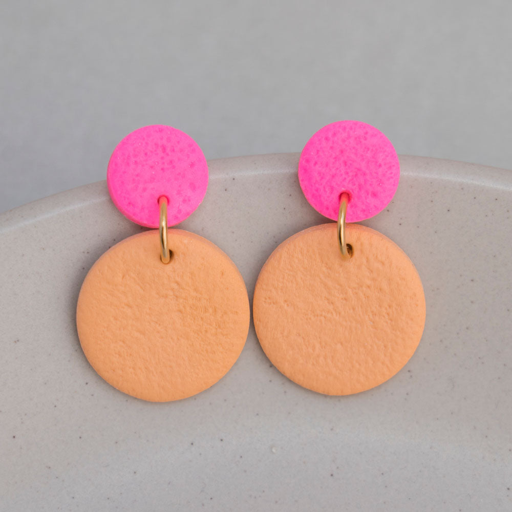 Ohrringe "Color Pop" - "Neonpink" & "Pastellorange"