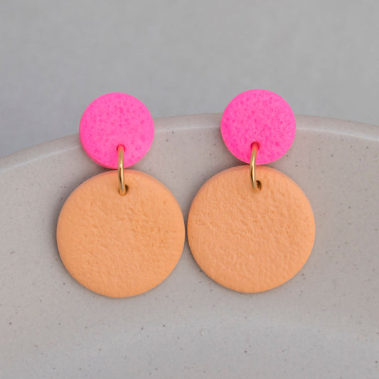 Ohrringe "Color Pop" - "Neonpink" & "Pastellorange"