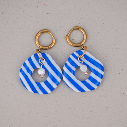 DOLCE VITA "Amalfi Stripe" Süßwasserperle - Ultramarin & Reinweiß
