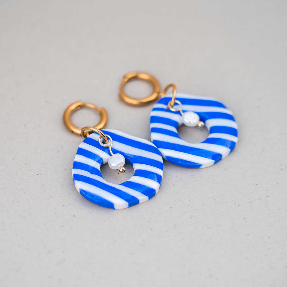 DOLCE VITA "Amalfi Stripe" Süßwasserperle - Ultramarin & Reinweiß