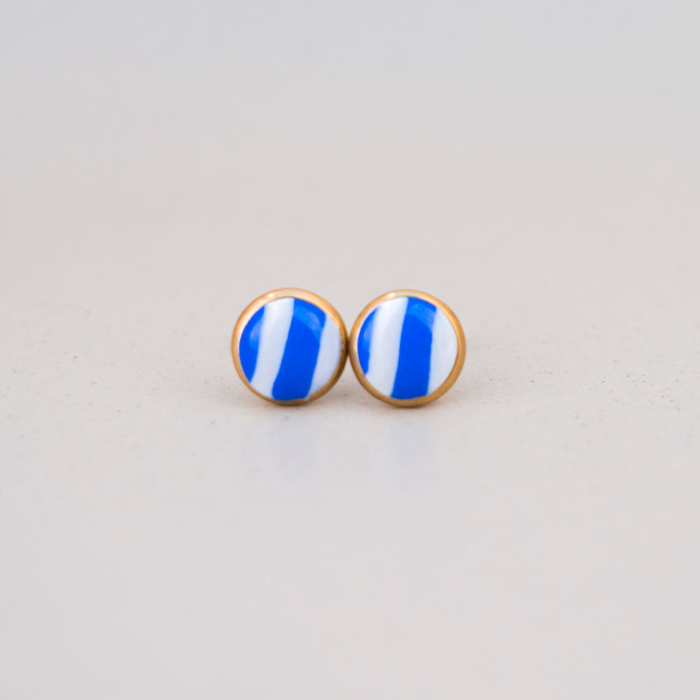 DOLCE VITA "Amalfi Stripe" Stecker - Ultramarin & Reinweiß