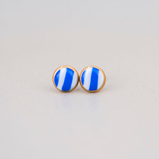 DOLCE VITA "Amalfi Stripe" Stecker - Ultramarin & Reinweiß
