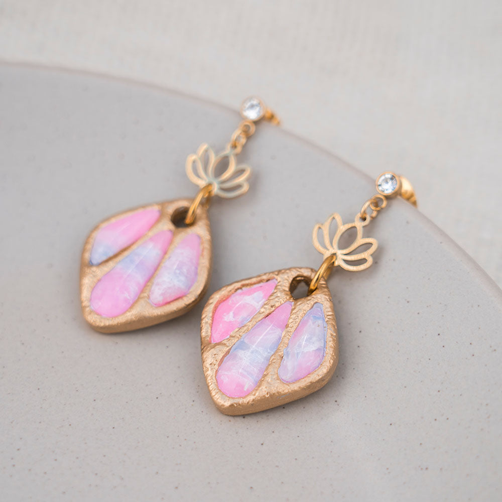Ohrringe - MADAME CHANCE - Fächerdesign - Lotusblüte