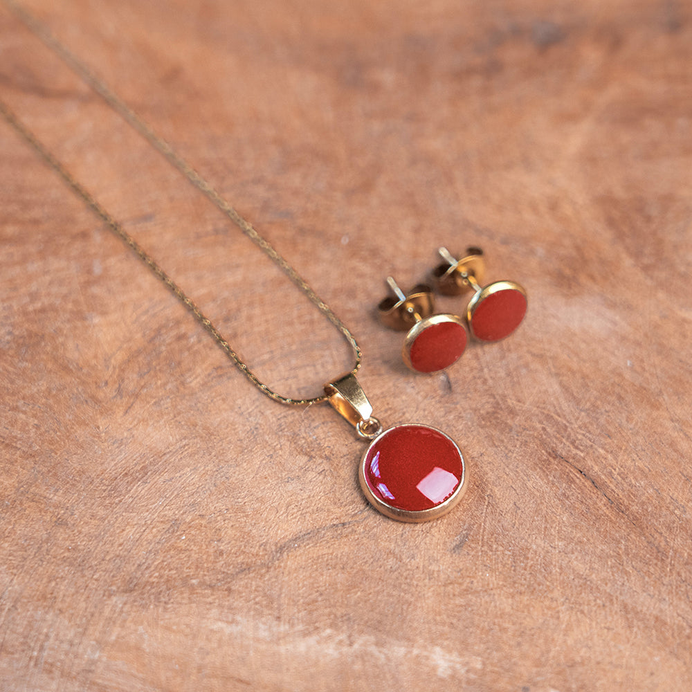 Set GOURMET - goldfarben, WINE - Kette und Stecker
