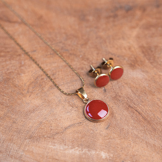 Set GOURMET - goldfarben, WINE - Kette und Stecker