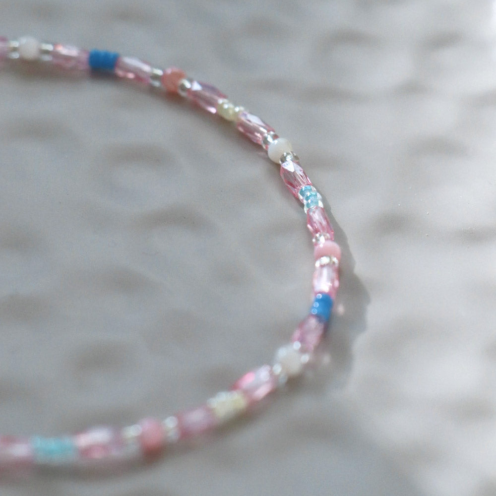 Fußkettchen – MADAME CHANCE mit rosa Glitzer-Tubes