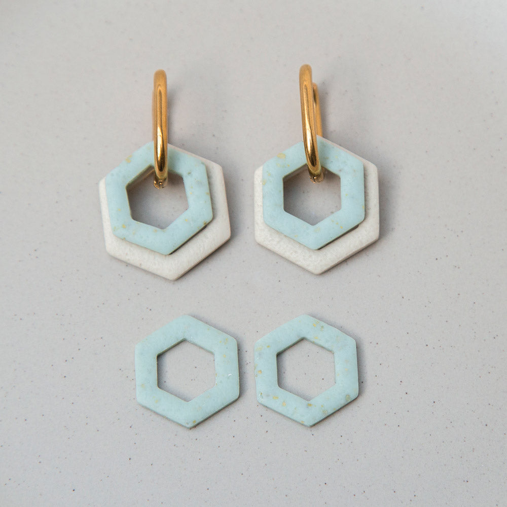 Mintgrün - Hexagon Anhängerpaar - Mix & Match