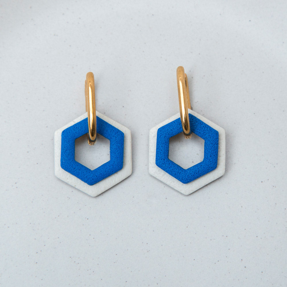 Kobaltblau - Hexagon Anhänger - Mix & Match