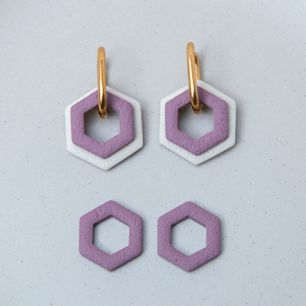 Mauve - Hexagon Anhängerpaar - Mix & Match