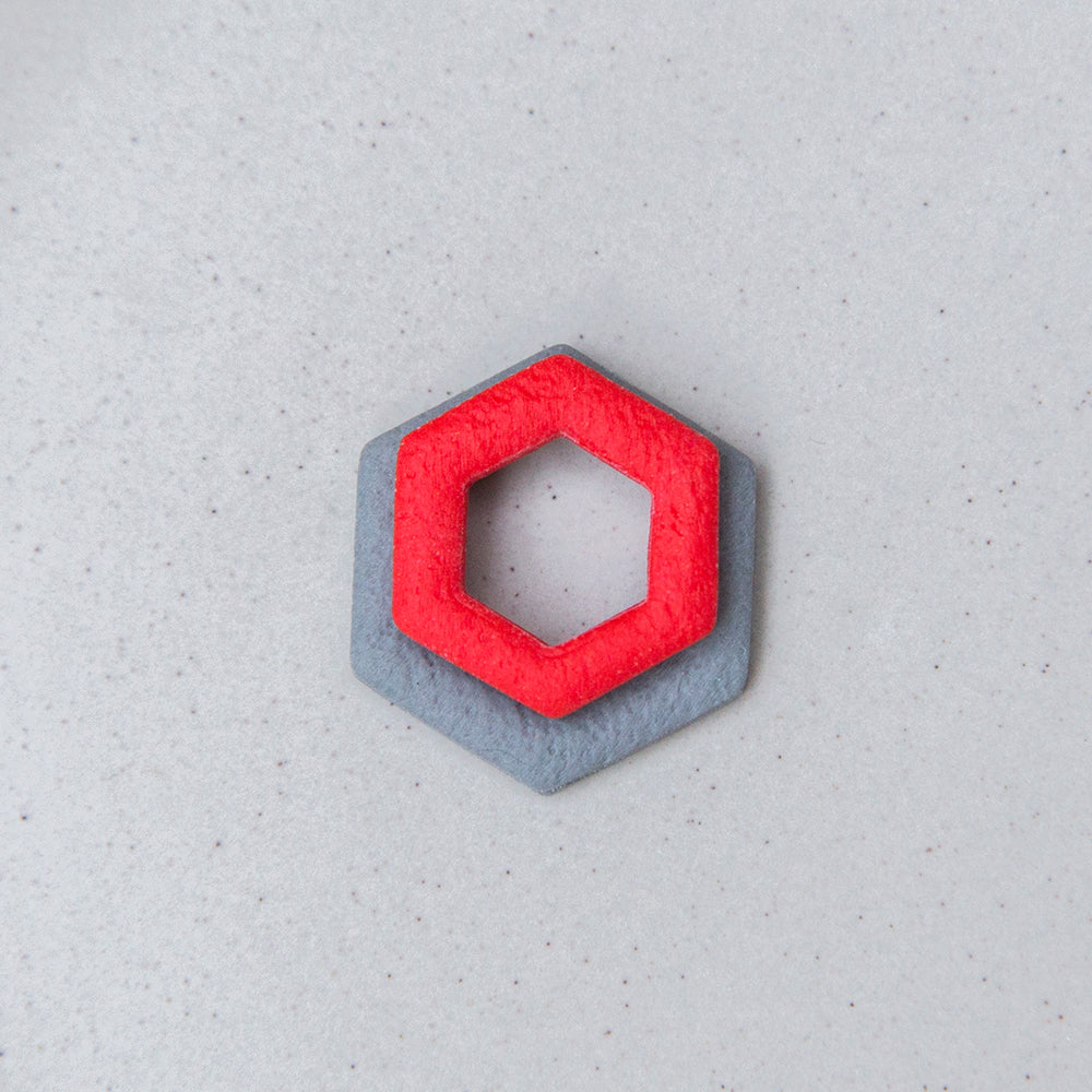 Klatschmohnrot - Hexagon Anhängerpaar - Mix & Match