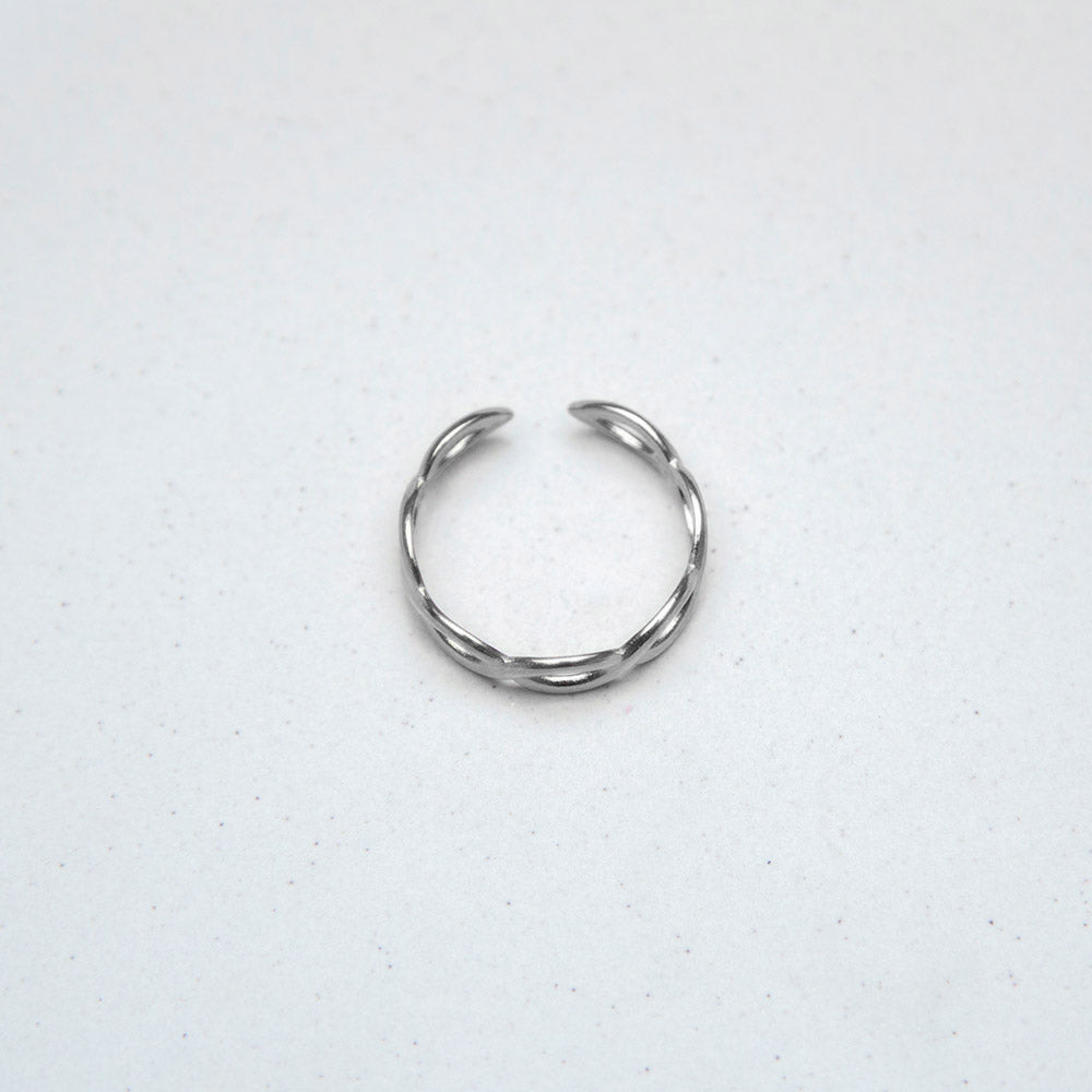 Ring "Wellen" - größenverstellbar - silberfarben