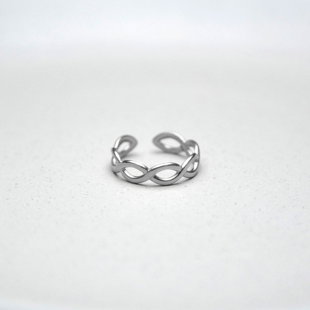 Ring "Wellen" - größenverstellbar - silberfarben