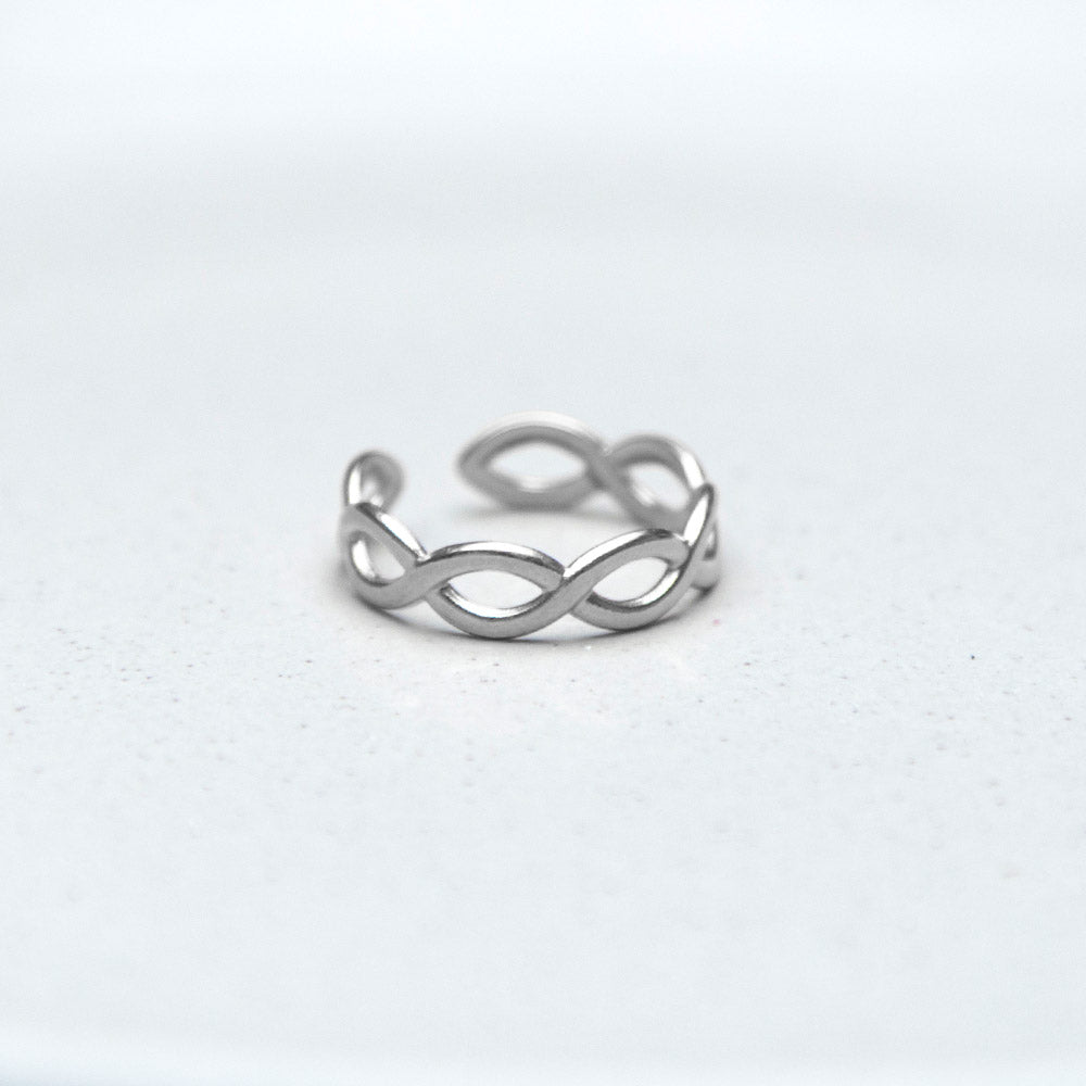 Ring "Wellen" - größenverstellbar - silberfarben