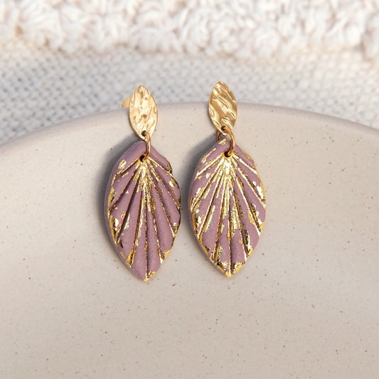 Ohrringe "Golden Leaf Blush" Mauve