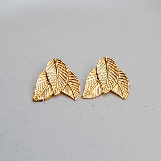 Ohrringe Stecker "Leaves" aus Edelstahl
