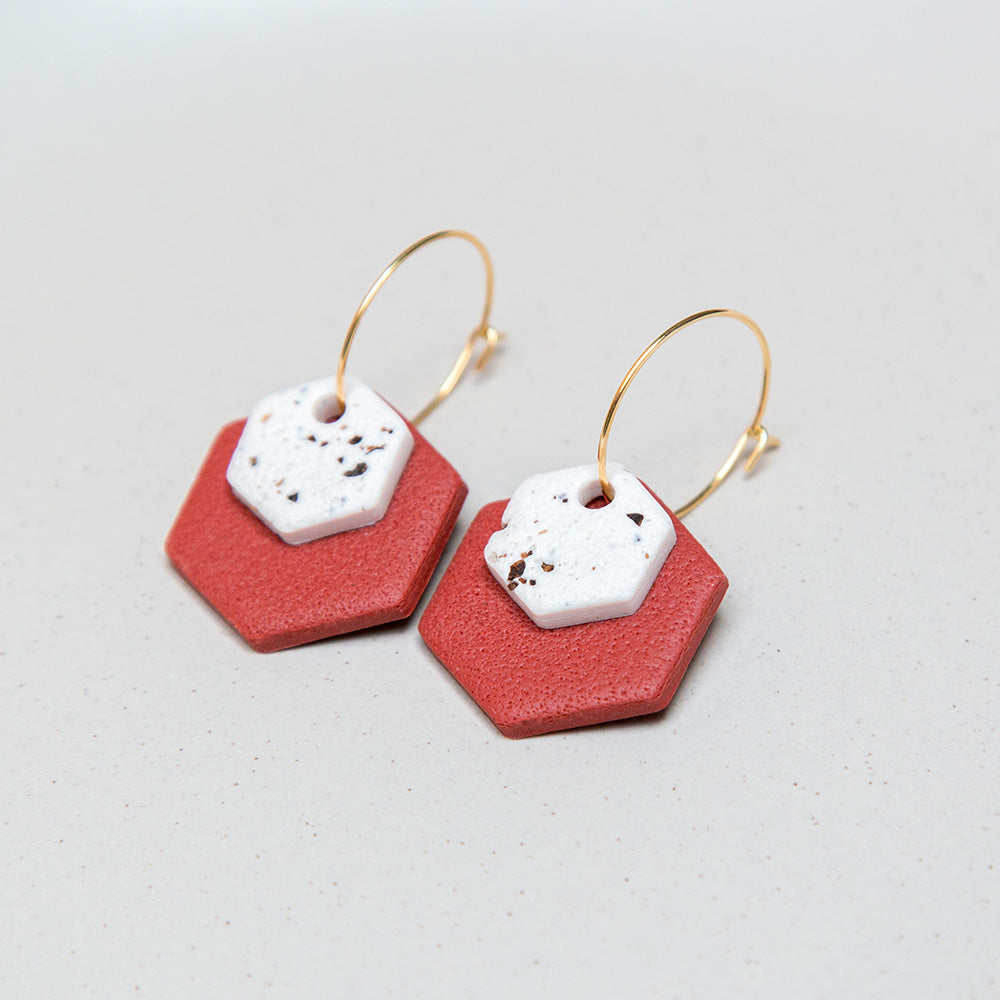 Ohrringe "Rust & Roast" Hexagon