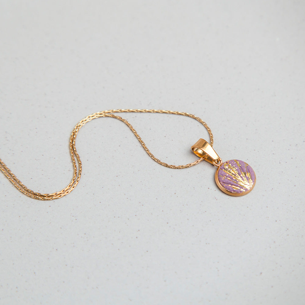 Kette - "Golden Leaf" Mauve - goldfarben