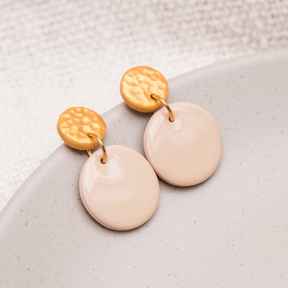 Ohrringe "Pure Dots" Gold & Sand