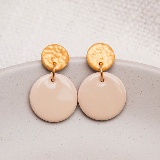 Ohrringe "Pure Dots" Gold & Sand