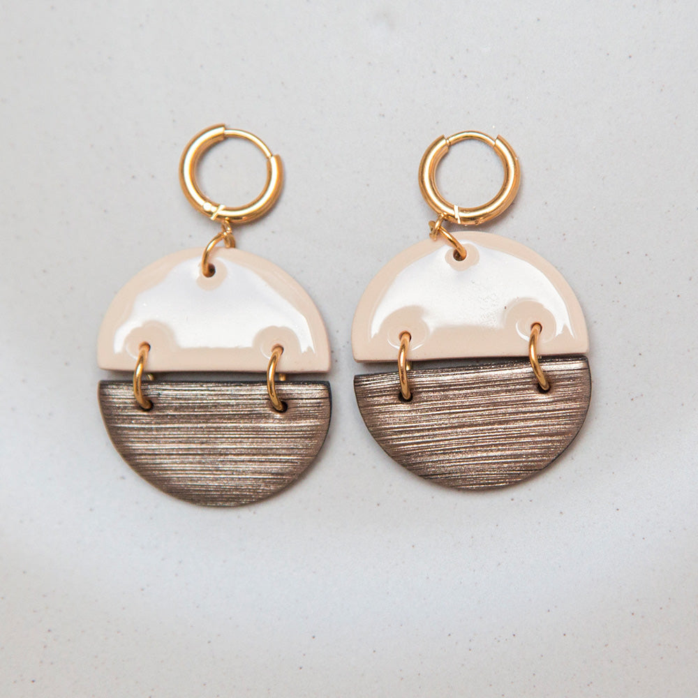 Ohrringe "Eclipse" Bronze & Sand