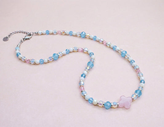 Halskette – MADAME CHANCE SIGNATURE mit rosa Glücksklee & Opal-Elementen