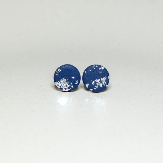 Ohrringe Stecker "Mitternachtszauber" blau silberfarben, Struktur