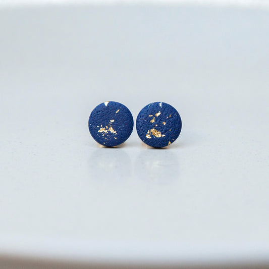 Ohrringe Stecker "Mitternachtszauber" blau,  Struktur
