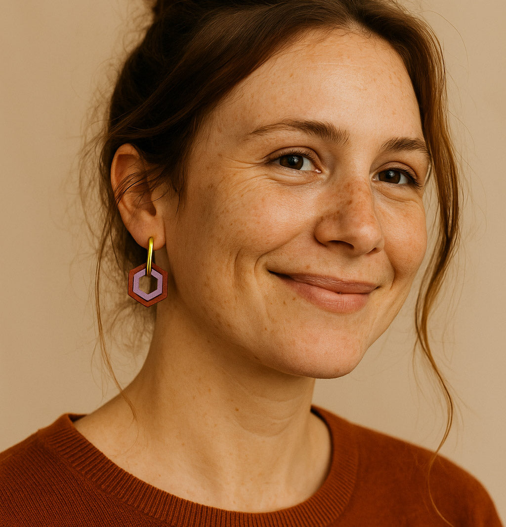 Rostrot - Hexagon Anhängerpaar - Mix & Match